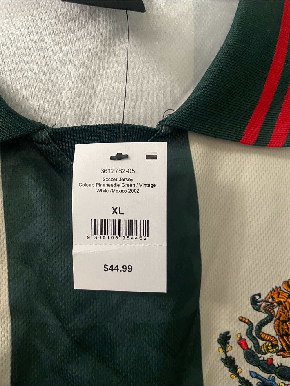 Cotton On Mexico 2002 Green & Cream Soccer Jersey XL - Picture 7 of 10